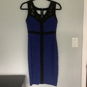 Jax Royal Blue and Black Midi Dress